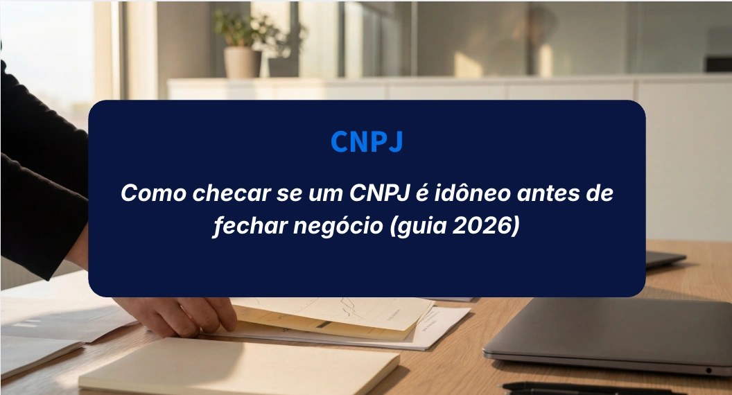Como checar se um CNPJ é idôneo antes de fechar negócio (guia 2026)